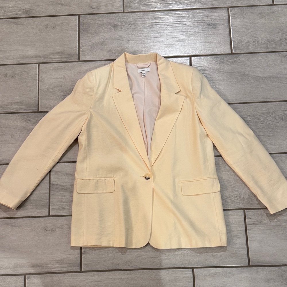 Topshop Cream Women's Blazer